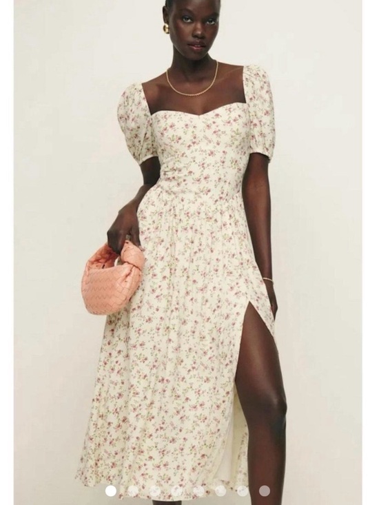 Reformation Dresses & Skirts - Reformation Cream Maxi Dress with Pink Floral Print